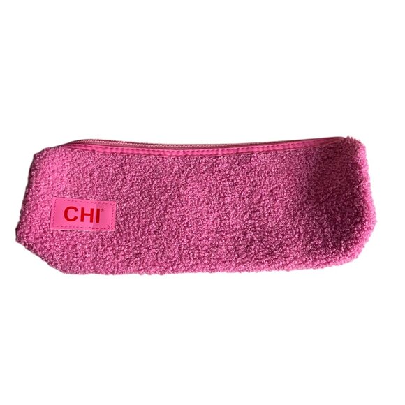CHI x Barbie Dream Pink Iron Carrying Case Zip Bag Sherpa Fuzzy Soft Travel - Picture 1 of 5